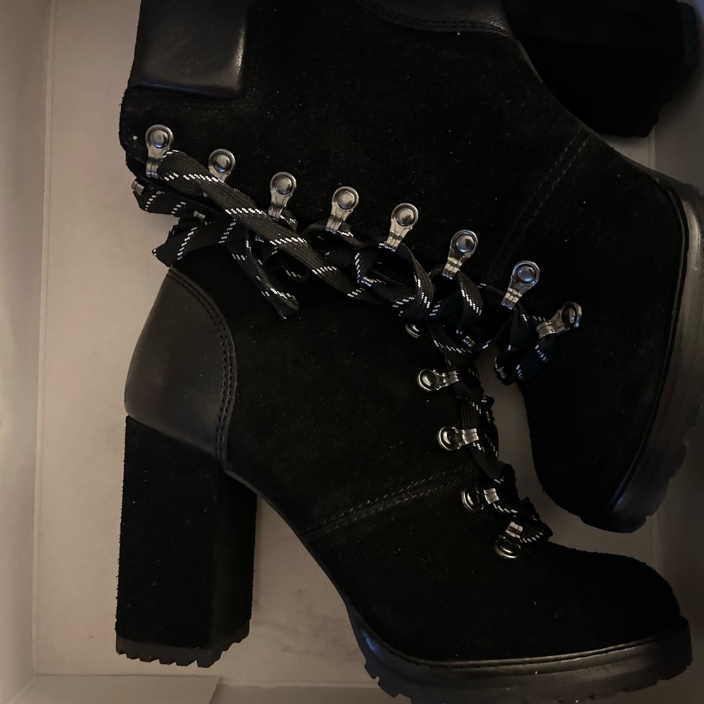 Gianni Bini Black Lace Up Boots